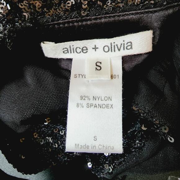 ALICE + OLIVIA SMALL SEQUIN BLACK TANK SIZE SMALL - Picture 7 of 7